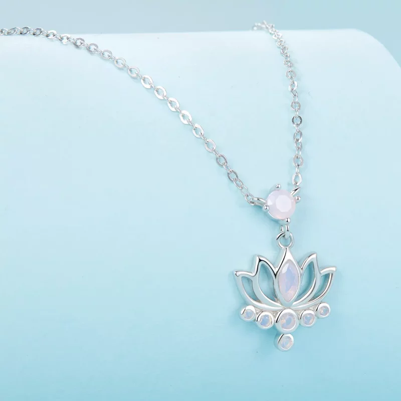 (imagen para) Collar con flor de loto estilo PANDORA - SCN520 - Ver 2