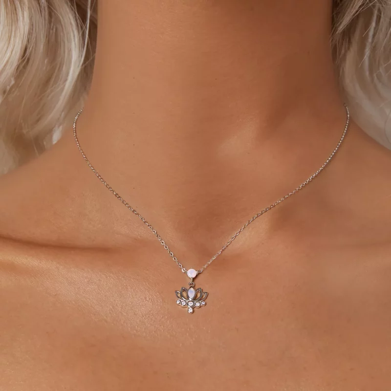 (imagen para) Collar con flor de loto estilo PANDORA - SCN520 - Ver 5