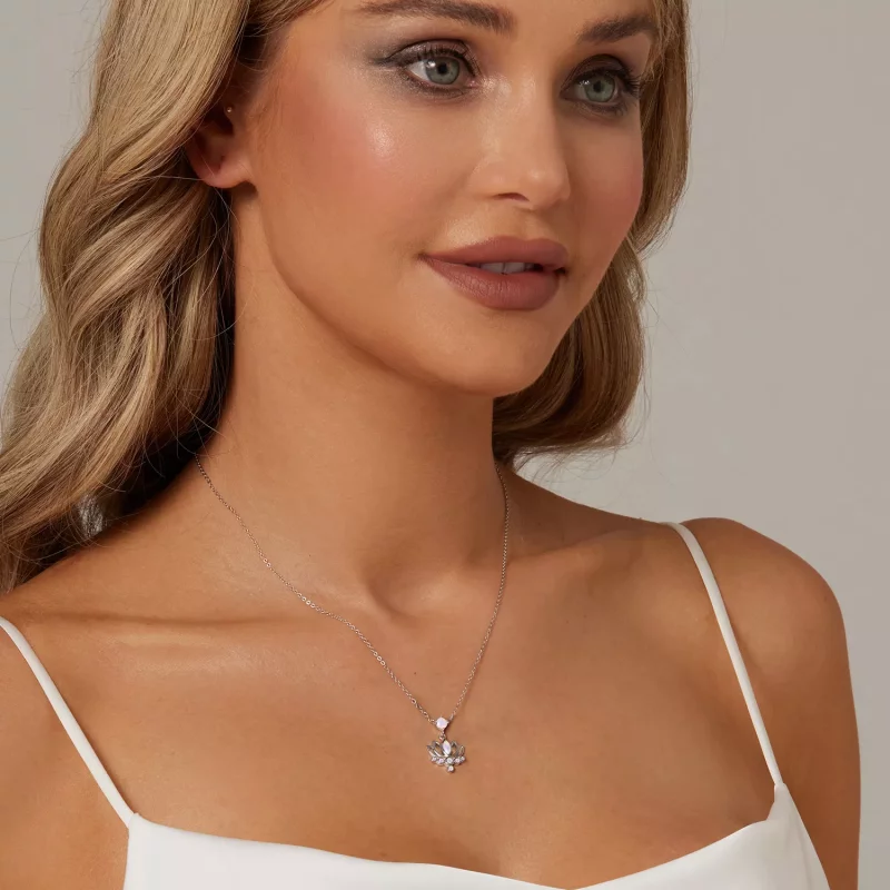 (imagen para) Collar con flor de loto estilo PANDORA - SCN520 - Ver 6