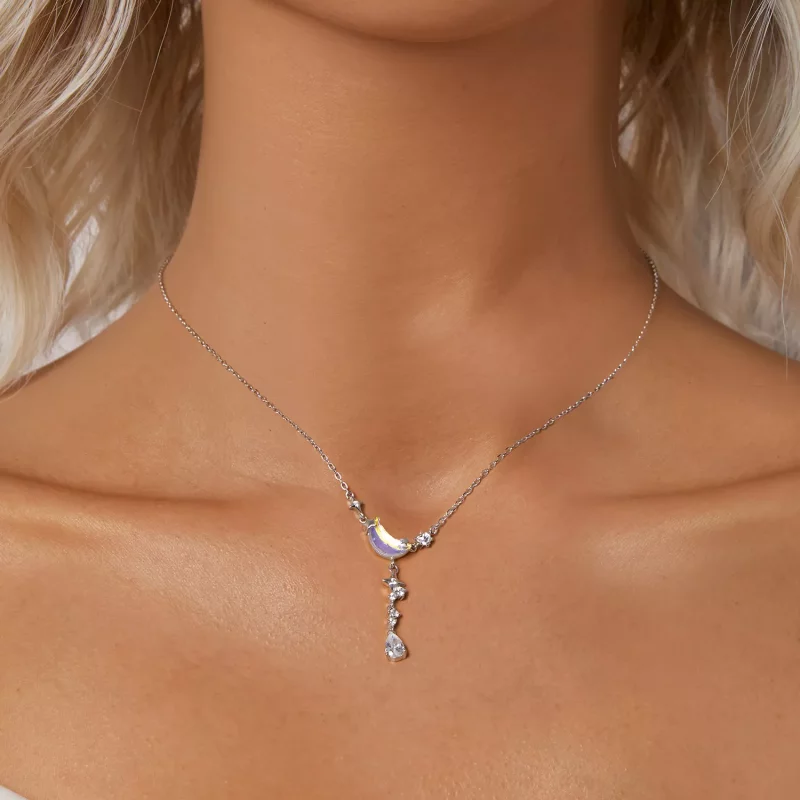 (imagen para) Collar con galaxia y luna estilo PANDORA - BSN380 - Ver 6
