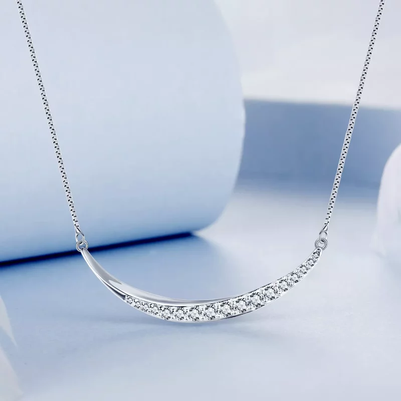 (imagen para) Collar con sonrisa de luna estilo PANDORA - BSN374 - Ver 3