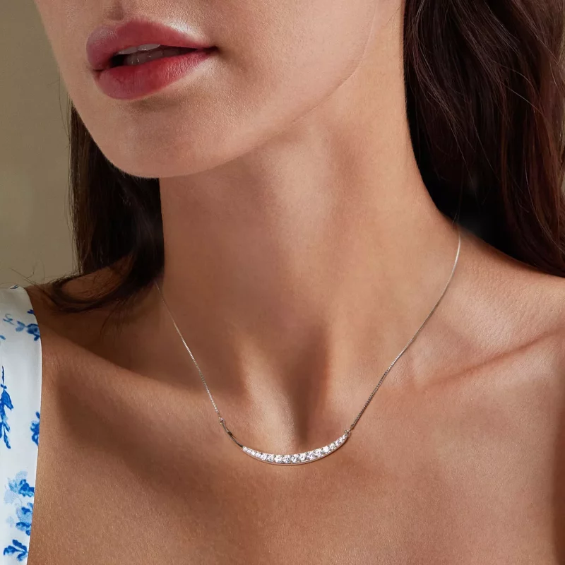 (imagen para) Collar con sonrisa de luna estilo PANDORA - BSN374 - Ver 7
