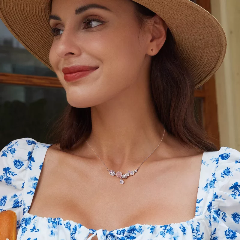 (imagen para) Collar de mariposa y flor de fantasía estilo PANDORA - SCN521 - Ver 6