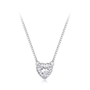 (imagen para) Collar de moissanita en forma de corazón con estilo PANDORA (un certificado) - MSN032