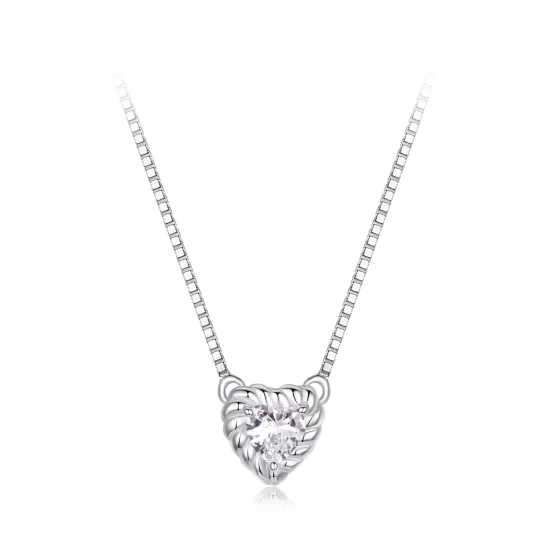 (imagen para) Collar de moissanita en forma de corazón con estilo PANDORA (un certificado) - MSN032