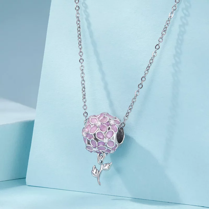 (imagen para) Cuentas de bola con forma de flor rosa estilo PANDORA - SCC2738 - Ver 5