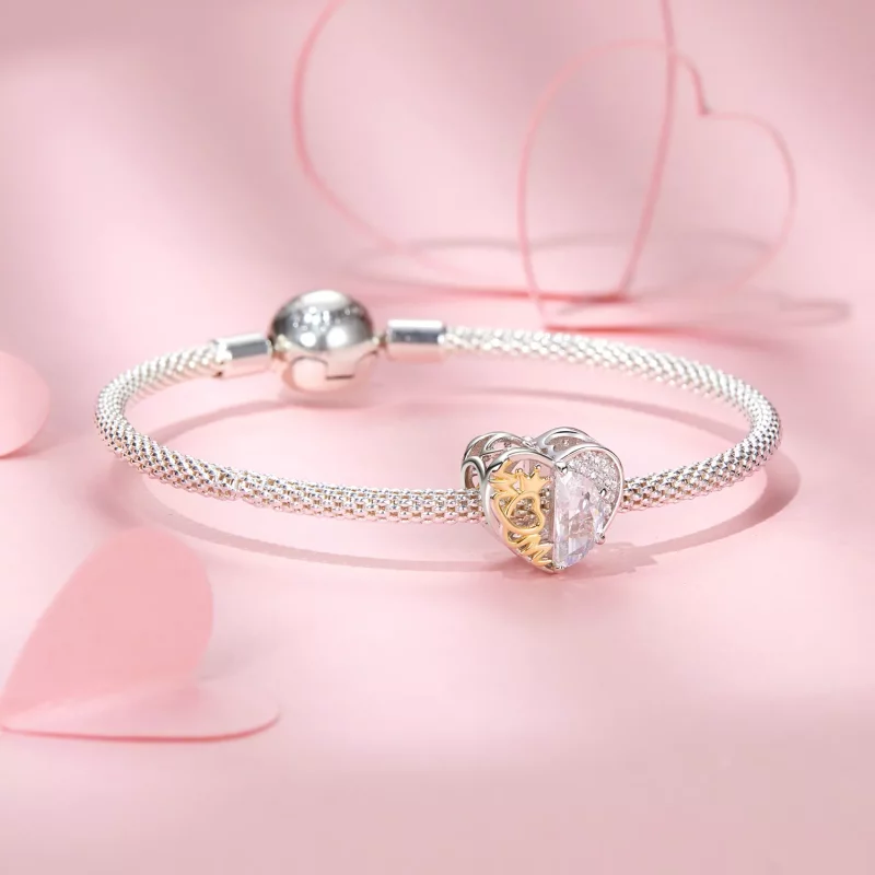 (imagen para) Cuentas de corazón de mamá estilo PANDORA - BSC1002 - Ver 5