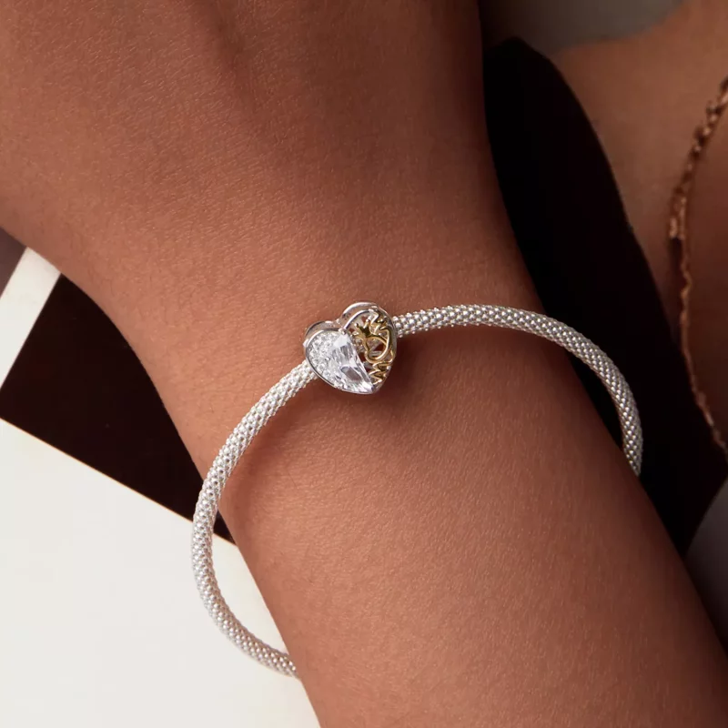 (imagen para) Cuentas de corazón de mamá estilo PANDORA - BSC1002 - Ver 7
