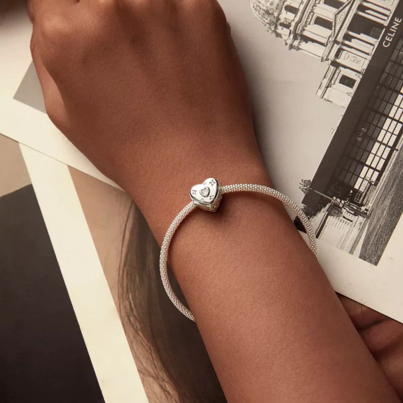 (imagen para) Cuentas de corazón que se abren y cierran para San Valentín, estilo PANDORA - BS - Ver 7