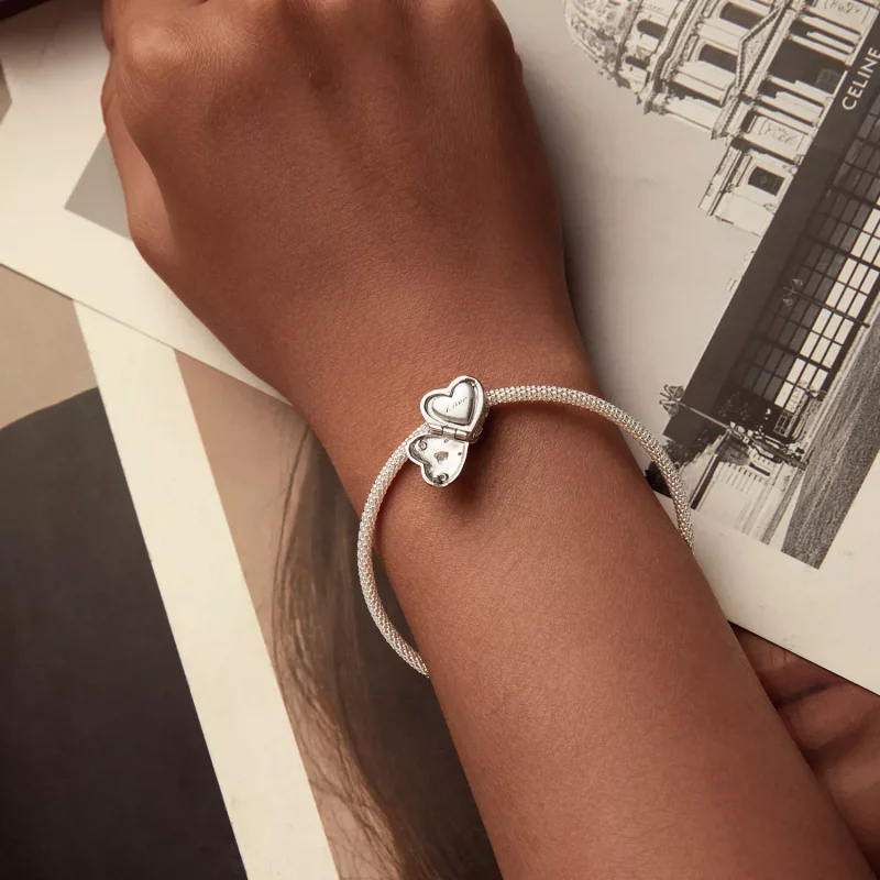 (imagen para) Cuentas de corazón que se abren y cierran para San Valentín, estilo PANDORA - BS - Ver 8