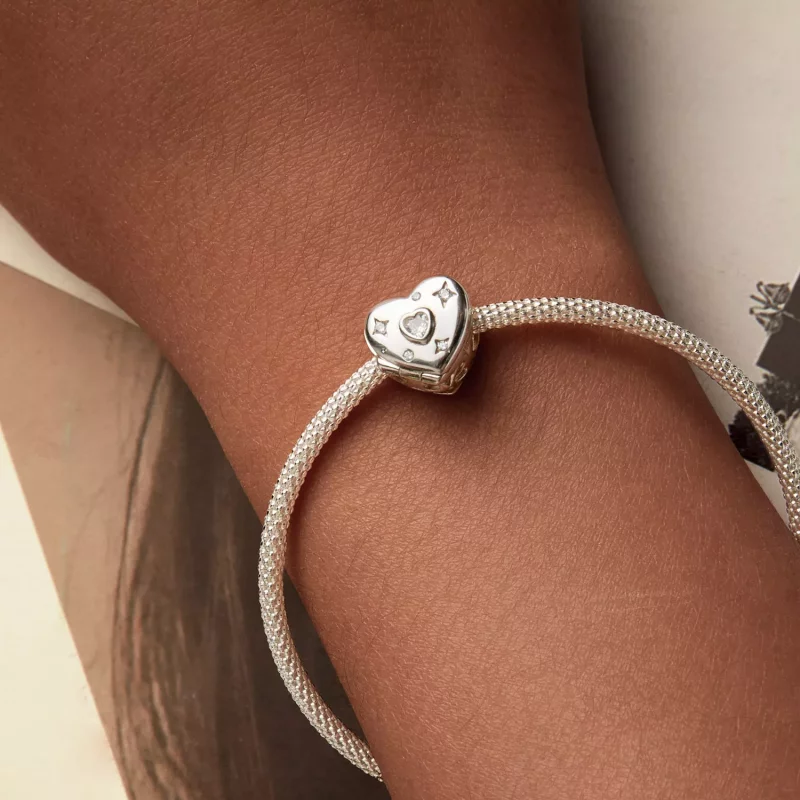 (imagen para) Cuentas de corazón que se abren y cierran para San Valentín, estilo PANDORA - BS - Ver 9