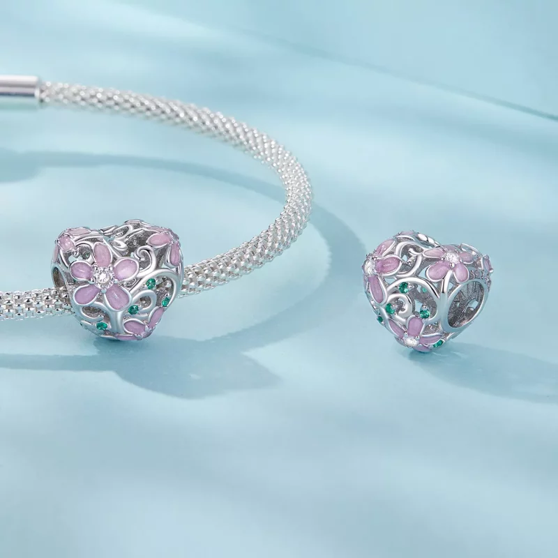 (imagen para) Cuentas de enredadera con flores estilo PANDORA - SCC2739 - Ver 4