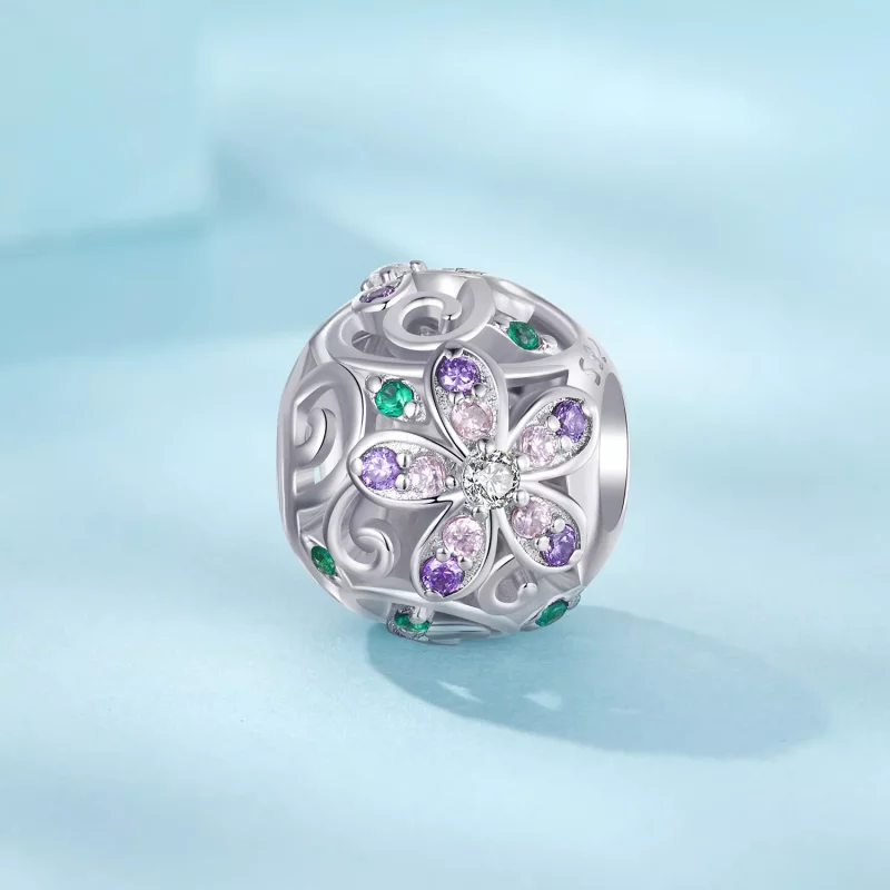 (imagen para) Cuentas de enredadera con flores estilo PANDORA - SCC2741 - Ver 2