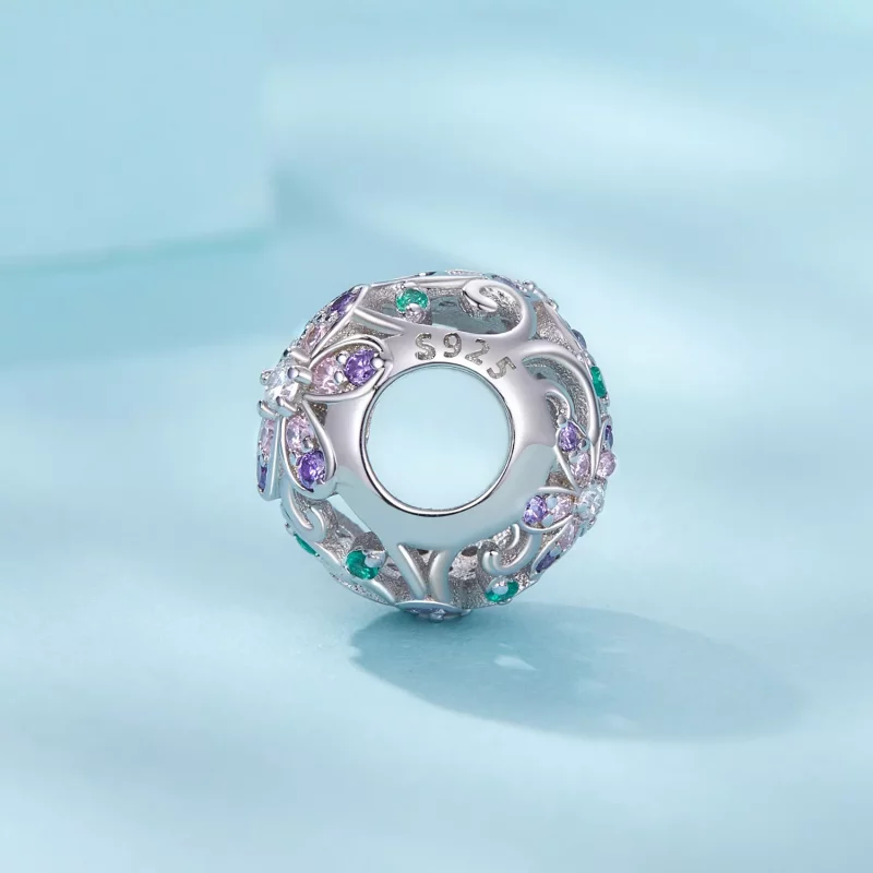 (imagen para) Cuentas de enredadera con flores estilo PANDORA - SCC2741 - Ver 3