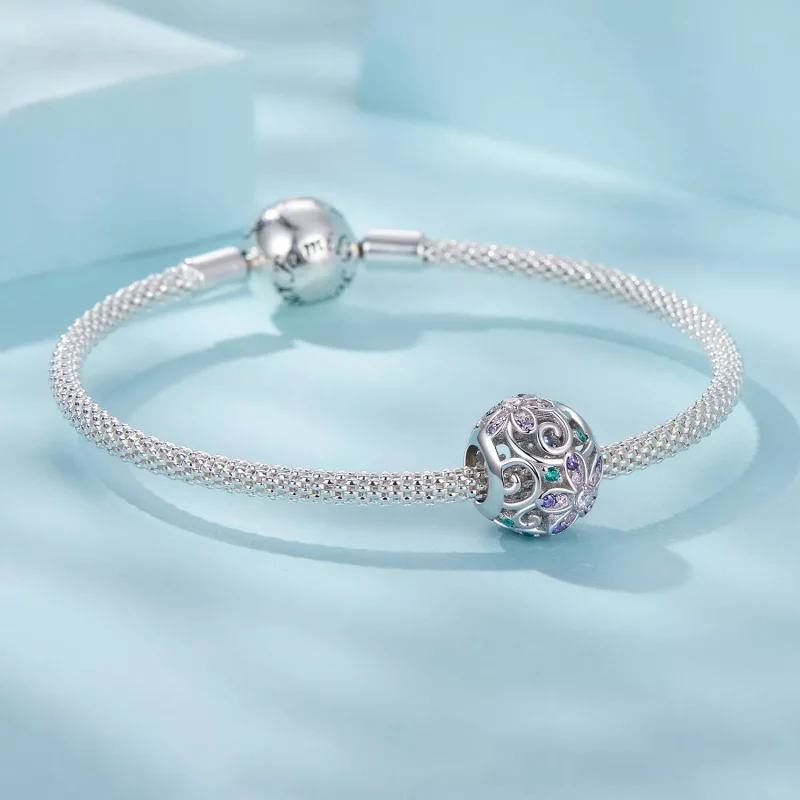 (imagen para) Cuentas de enredadera con flores estilo PANDORA - SCC2741 - Ver 5