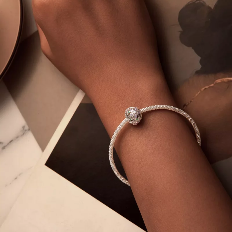 (imagen para) Cuentas de enredadera con flores estilo PANDORA - SCC2741 - Ver 6