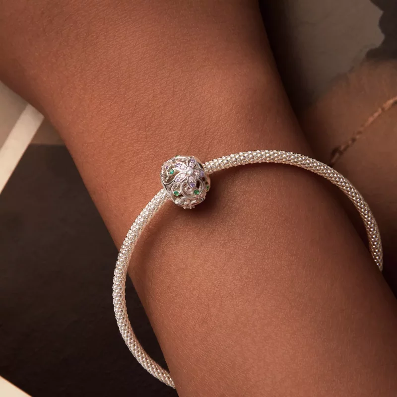 (imagen para) Cuentas de enredadera con flores estilo PANDORA - SCC2741 - Ver 7