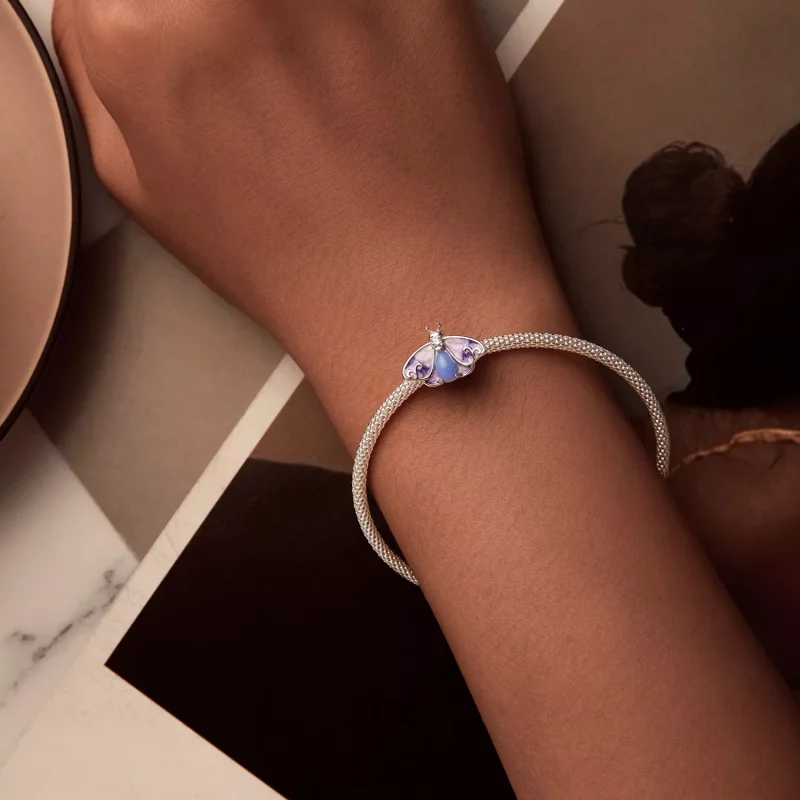 (imagen para) Cuentas de mariposa con degradado luminoso estilo PANDORA - SCC2732 - Ver 2