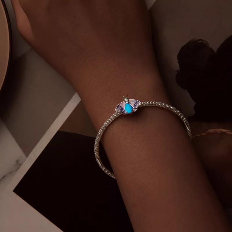 (imagen para) Cuentas de mariposa con degradado luminoso estilo PANDORA - SCC2732 - Ver 4