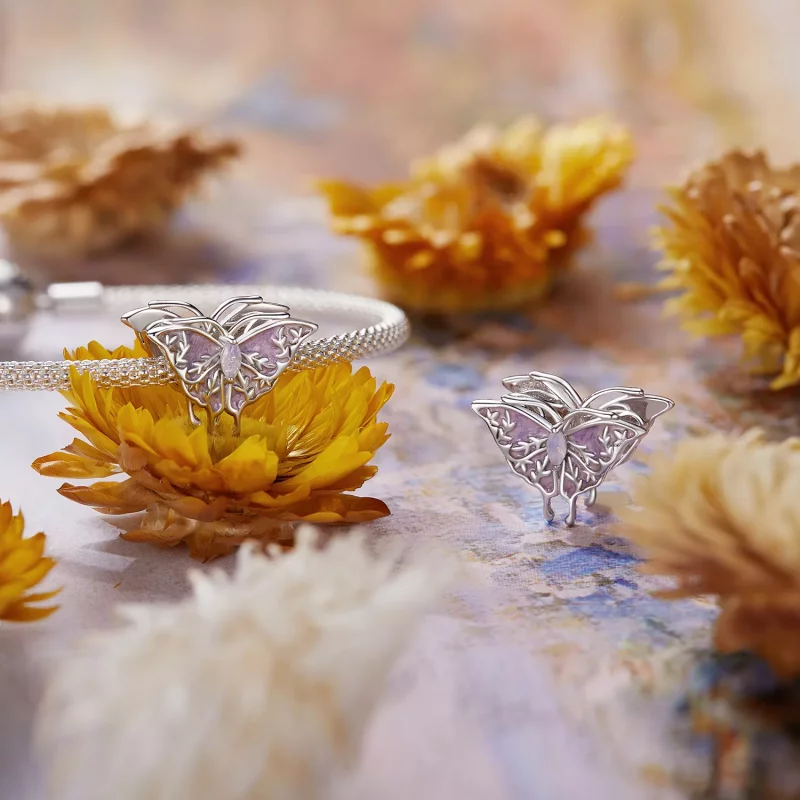 (imagen para) Cuentas de mariposa Monet estilo PANDORA - BSC988 - Ver 4