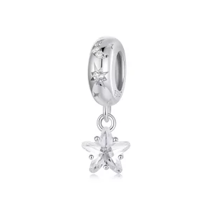 (imagen para) Cuentas espaciadoras de silicona con diseño de estrellas de estilo PANDORA - BSC984