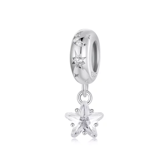 (imagen para) Cuentas espaciadoras de silicona con diseño de estrellas de estilo PANDORA - BSC984