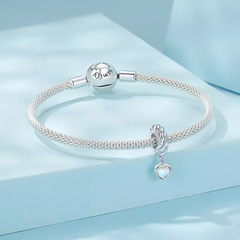 (imagen para) Cuentas espaciadoras de silicona con forma de corazón inteligente estilo PANDORA - Ver 4