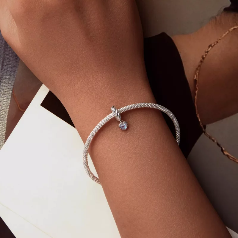 (imagen para) Cuentas espaciadoras de silicona con forma de corazón inteligente estilo PANDORA - Ver 6