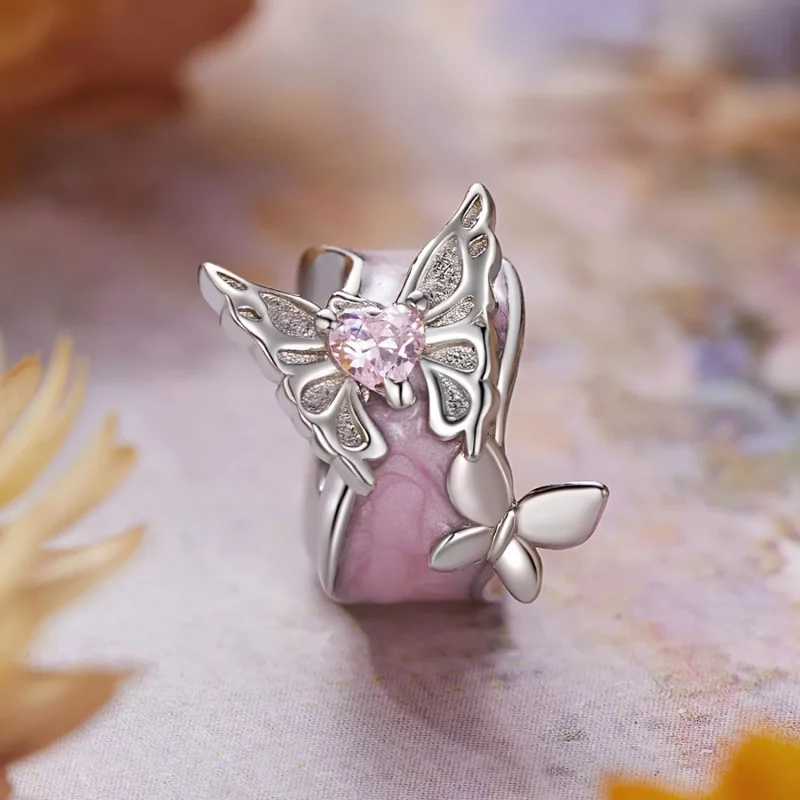 (imagen para) Cuentas espaciadoras de silicona con forma de mariposa Monet estilo PANDORA - BS - Ver 2