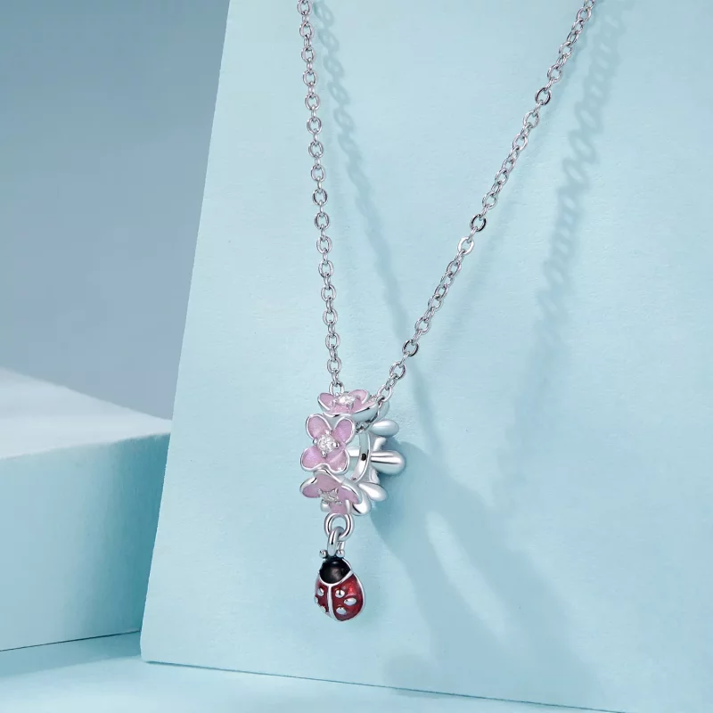 (imagen para) Cuentas separadoras con forma de mariquita y flor estilo PANDORA - SCC2740 - Ver 5