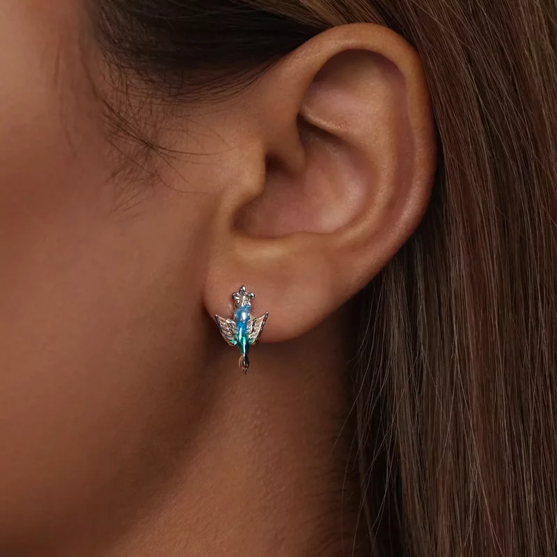 (imagen para) Gancho para oreja con forma de colibrí estilo PANDORA - BSE990 - Ver 6