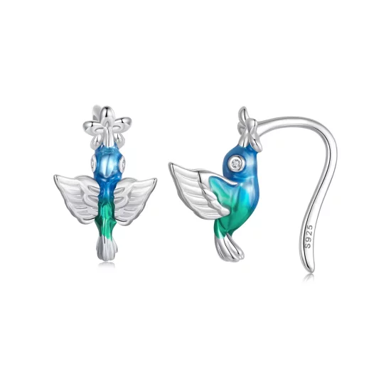 (imagen para) Gancho para oreja con forma de colibrí estilo PANDORA - BSE990