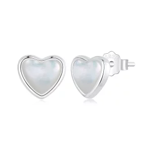 Pendientes blancos conmovedores estilo PANDORA - BSE969 (imagen para) Pendientes blancos conmovedores estilo PANDORA - BSE969