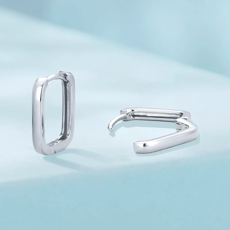 (imagen para) Pendientes cuadrados estilo PANDORA - SCE1735 - Ver 2