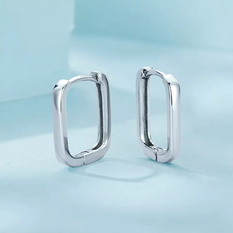 (imagen para) Pendientes cuadrados estilo PANDORA - SCE1735 - Ver 3