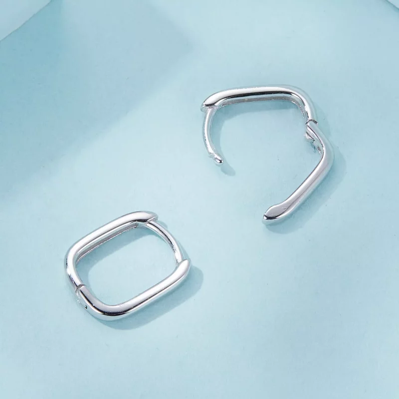 (imagen para) Pendientes cuadrados estilo PANDORA - SCE1735 - Ver 4