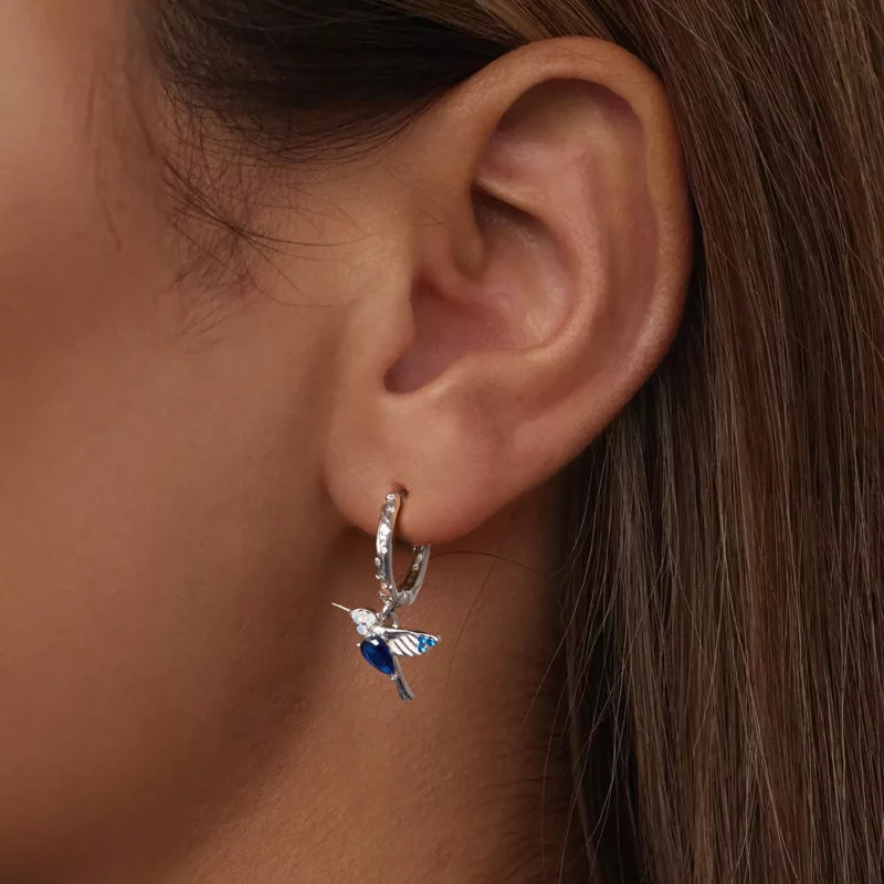 (imagen para) Pendientes de colibrí estilo PANDORA - BSE985 - Ver 5
