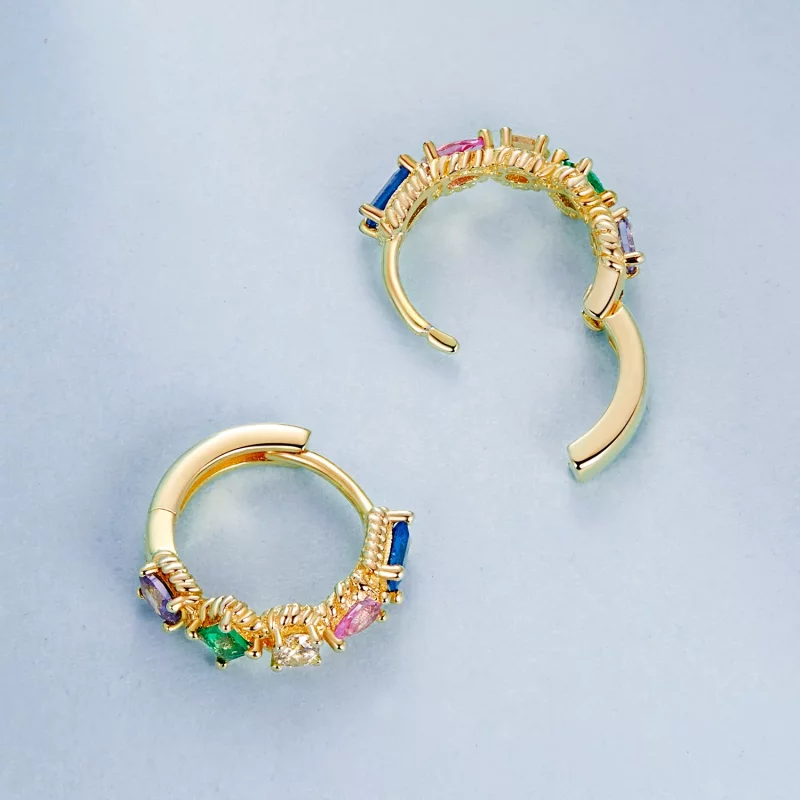 (imagen para) Pendientes de colores estilo PANDORA - BSE974 - Ver 4