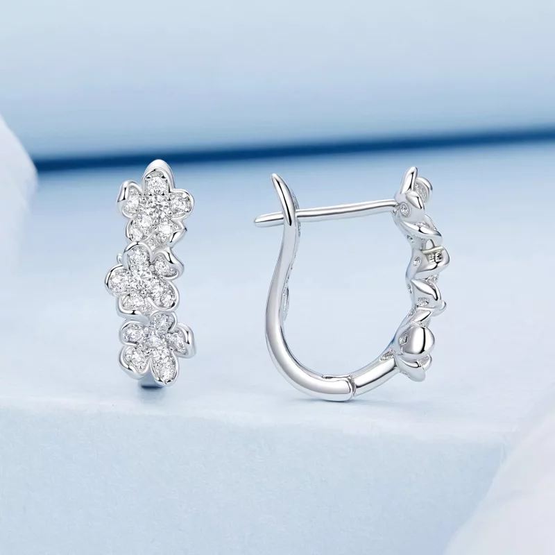 (imagen para) Pendientes de flores estilo PANDORA - BSE982 - Ver 2