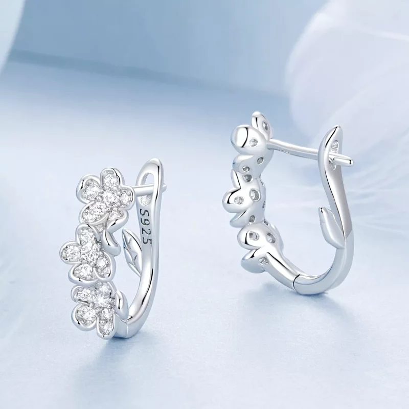 (imagen para) Pendientes de flores estilo PANDORA - BSE982 - Ver 3