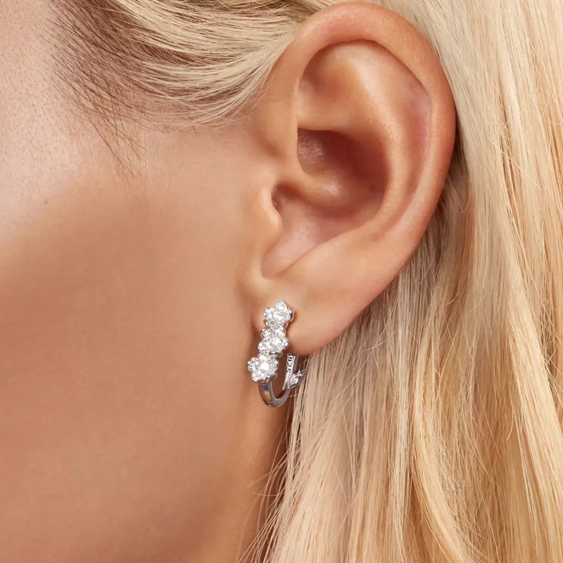 (imagen para) Pendientes de flores estilo PANDORA - BSE982 - Ver 5