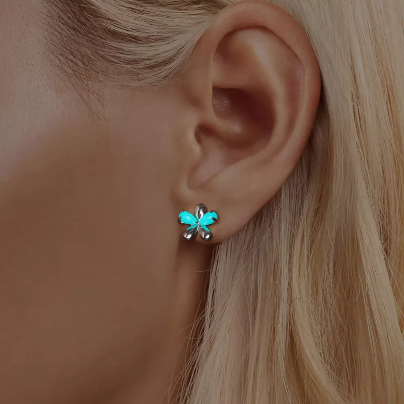 (imagen para) Pendientes de flores luminosas estilo PANDORA - SCE1714 - Ver 8