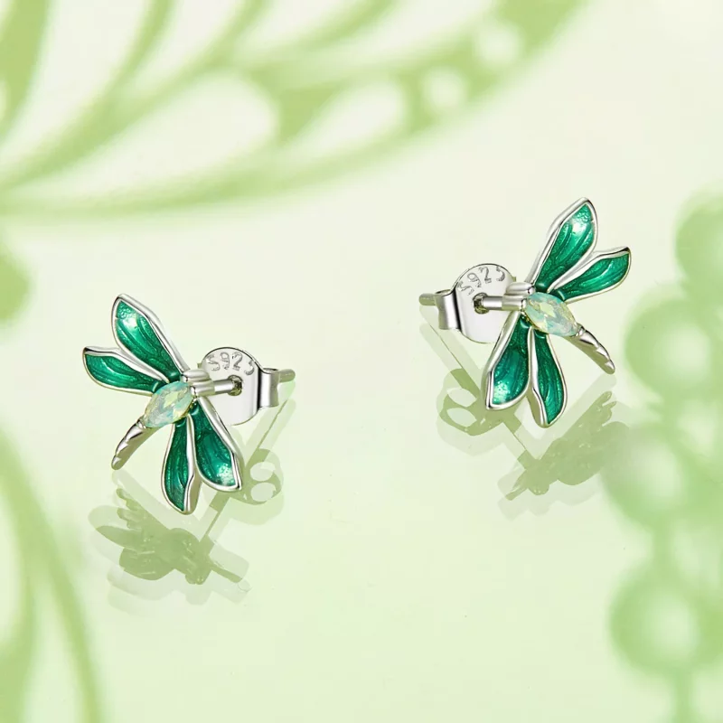(imagen para) Pendientes de libélula estilo PANDORA - BSE988 - Ver 4