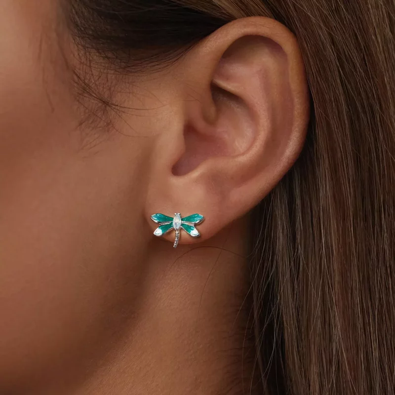 (imagen para) Pendientes de libélula estilo PANDORA - BSE988 - Ver 6