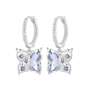 (imagen para) Pendientes de mariposa estilo PANDORA - BSE986