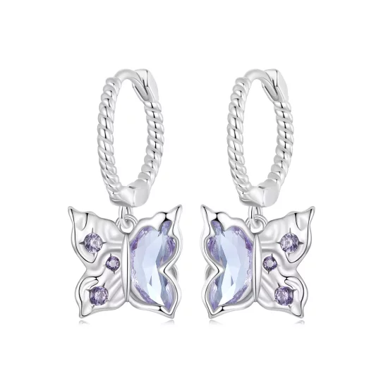 (imagen para) Pendientes de mariposa estilo PANDORA - BSE986