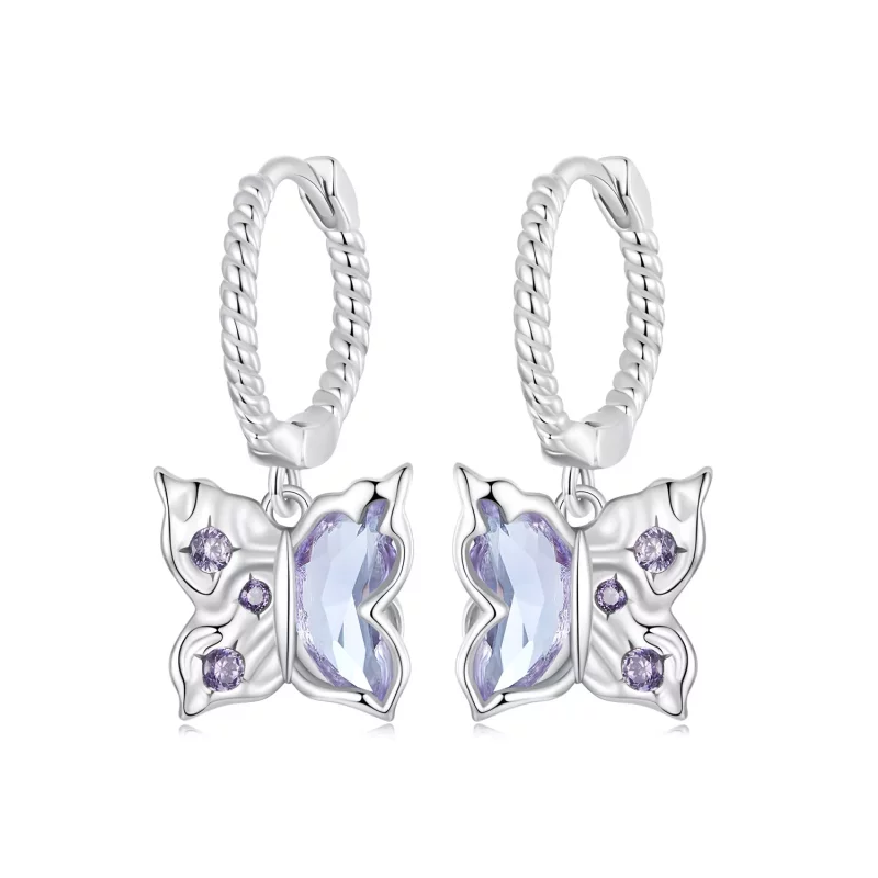 (imagen para) Pendientes de mariposa estilo PANDORA - BSE986