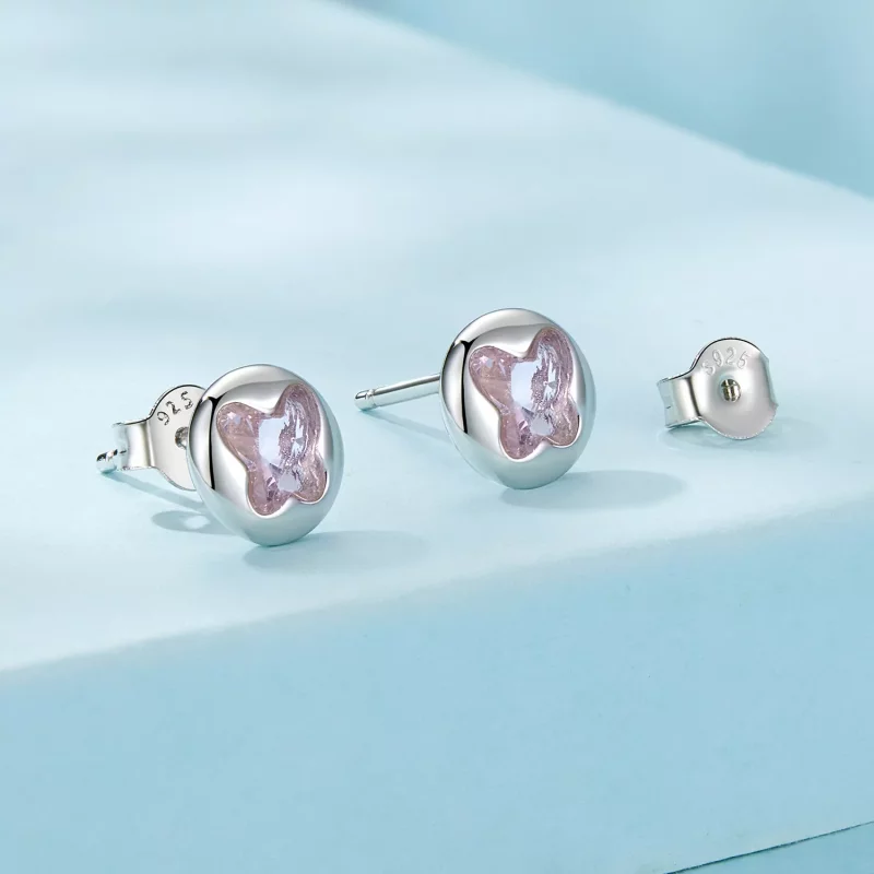 (imagen para) Pendientes de mariposa estilo PANDORA - SCE1730 - Ver 2