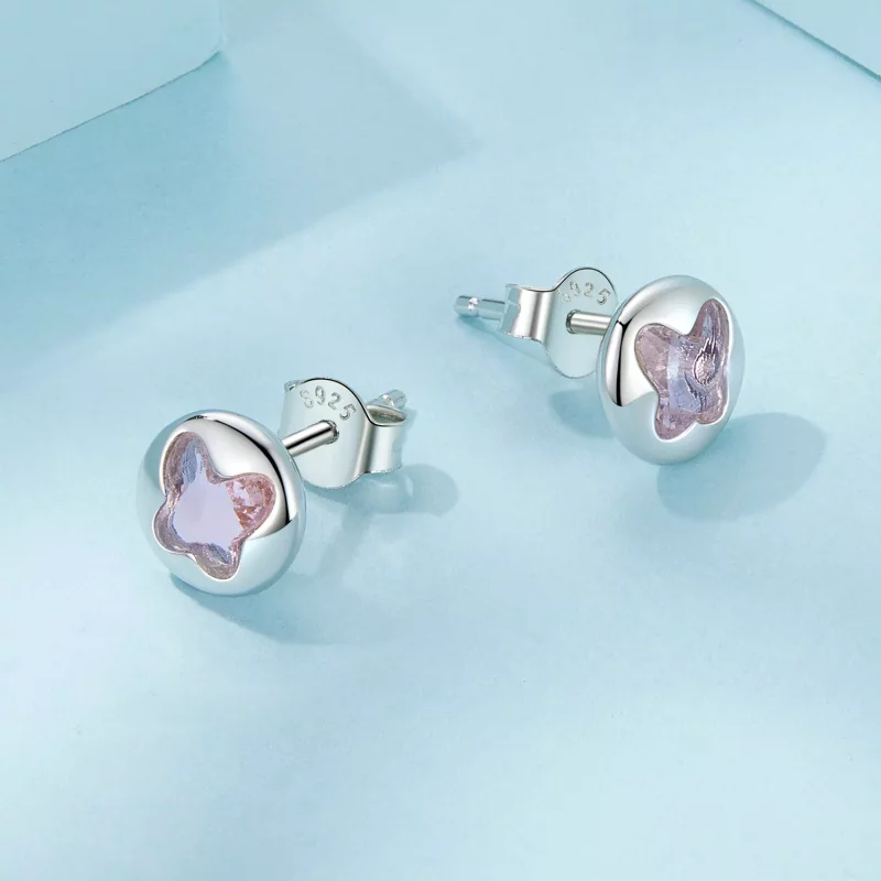 (imagen para) Pendientes de mariposa estilo PANDORA - SCE1730 - Ver 3