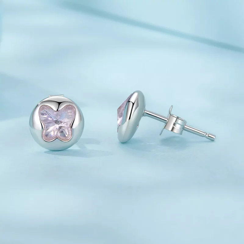 (imagen para) Pendientes de mariposa estilo PANDORA - SCE1730 - Ver 4